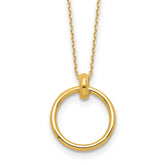14K Polished Circle Necklace